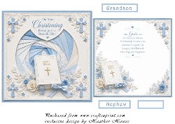 faux iris folding christening boy