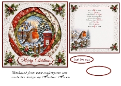 faux iris folding christmas robin