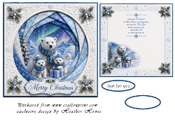 faux iris folding christmas polar bears