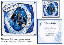 faux iris folding guitar birthday