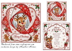 faux iris folding rudolph