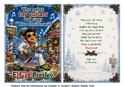 who makes toy guitars and sings blue christmas?