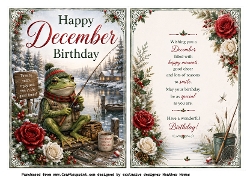 december birthday frog fishing