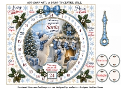 cup1459550_107 - advent clock card hang stockings