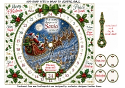 cup1459554_107 - advent clock card santas sleigh