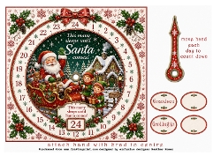 cup1459555_107 - advent clock card santas sleigh elves