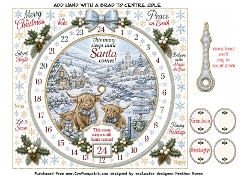 cup1459556_107 - advent clock card highland coos