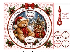 teddy advent clock calendar