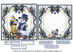blue and gold tartan snowman