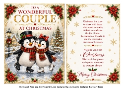wonderful couple penguins skating