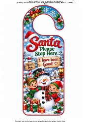 santa please stop here door hanger 1 snowman
