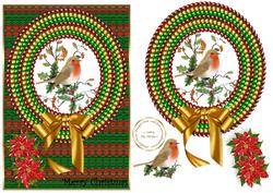 Beaded Robin Wreath