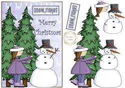 Snowflakes and Snowman