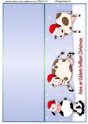 Coos at Christmas Cut and Fold