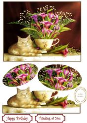 Cat with Bouquet