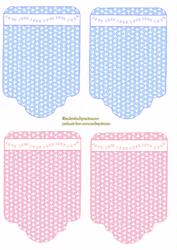 Large Baby Tags Pink and Blue