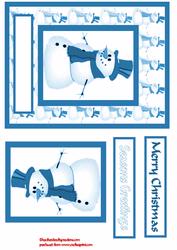 Snowman Blue Card Front and Panel