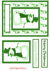 Green Card Front Snowman
