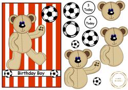 Footie Bear Red White