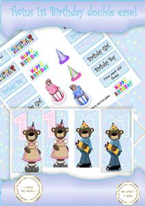 Twins 1st Birthday Double Easel