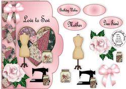 Love to Sew Patchwork Heart