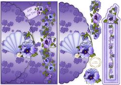 Pansy Envelope Card with Bookmark