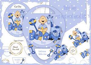 Baby Boy Cut Out Oval Easel Kit