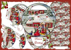 Vintage Christmas Oval Cutout Easel