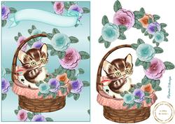 Vintage Kitty Flowers