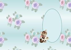 Vintage Kitty Floral Insert