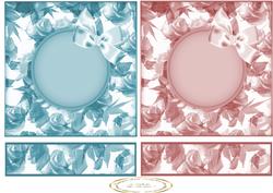 Aqua and Pink Blank Easel Card Fronts