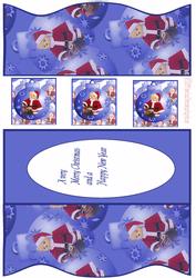 Wavy Dl Teddy Santa Christmas Card