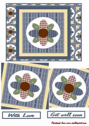 Floral Square with Twisted Panel