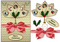 Embossed Look Cardfront Vintage Christmas Fan