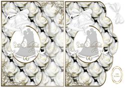 White Roses on Black Silhouette Wedding
