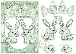 Twins Green Bunnies