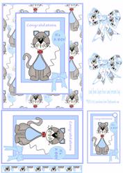 New Baby Boy Card Front Layers and Gift Tag