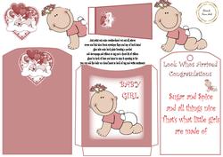 Baby Girl Pocket Tag Card