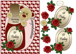 18/21st Champagne and Roses Bear