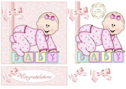 New Baby Girl Blocks Easel