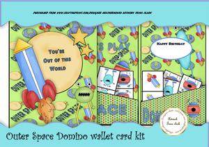 Outer Space Domino Card Wallet Kit
