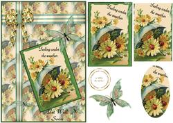 Flowers in an Umbrella Vintage