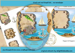 Fishing Sailing Cut Out Easel Card