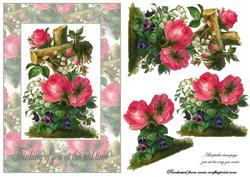 Roses Violets Wooden Cross Sympathy