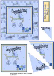 Baby Boy Card Front and Corner Stack