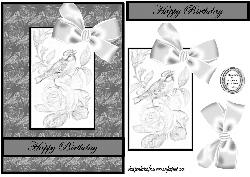 Birds and Roses Sketch Monochrome