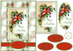 Christmas Birds and Holly