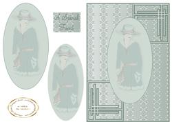 Vintage Deco Green Lady