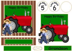 Tractor Easel Age Card