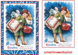 Vintage Boy with Presents